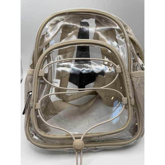 Other - Missnine Clear Backpack Beige Trim Stadium Approved Transparent Bookbag